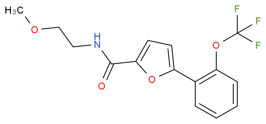 N-(2-methoxyethyl)-5-[2-(trifluoromethoxy)phenyl]-2-furamide_分子结构_CAS_)