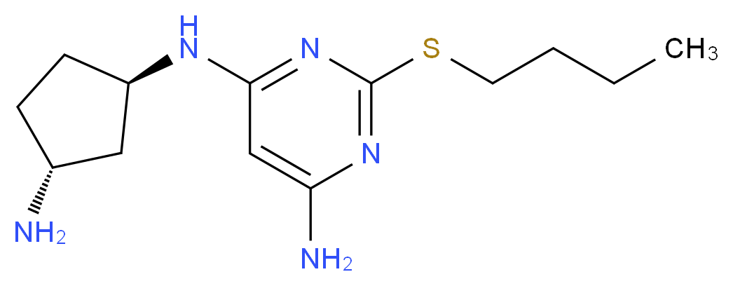 N-[(1R*,3R*)-3-aminocyclopentyl]-2-(butylthio)pyrimidine-4,6-diamine_分子结构_CAS_)