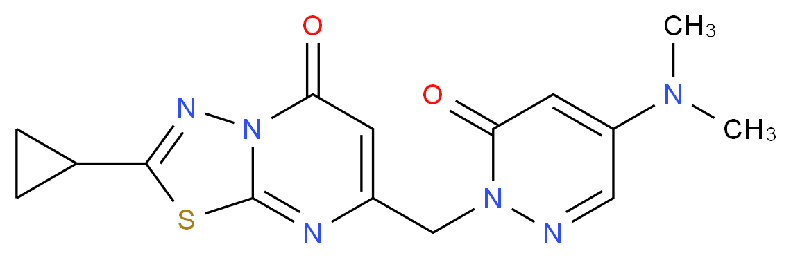2-cyclopropyl-7-{[4-(dimethylamino)-6-oxopyridazin-1(6H)-yl]methyl}-5H-[1,3,4]thiadiazolo[3,2-a]pyrimidin-5-one_分子结构_CAS_)