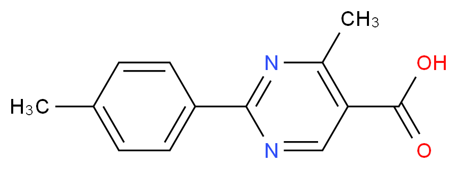 4-Methyl-2-(4-methylphenyl)pyrimidine-5-carboxylic acid_分子结构_CAS_861583-66-6)