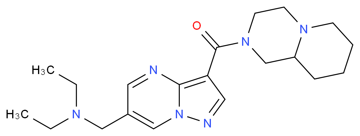 N-ethyl-N-{[3-(octahydro-2H-pyrido[1,2-a]pyrazin-2-ylcarbonyl)pyrazolo[1,5-a]pyrimidin-6-yl]methyl}ethanamine_分子结构_CAS_)