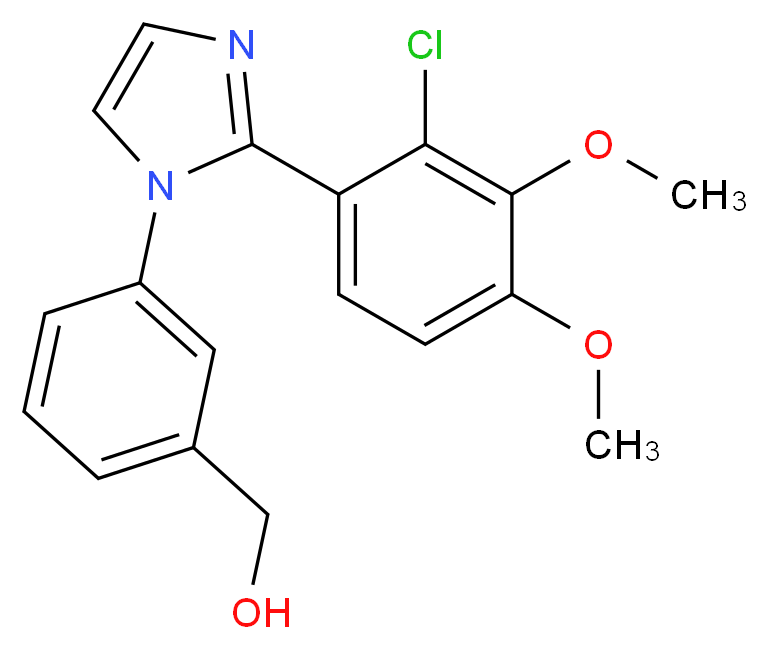 {3-[2-(2-chloro-3,4-dimethoxyphenyl)-1H-imidazol-1-yl]phenyl}methanol_分子结构_CAS_)