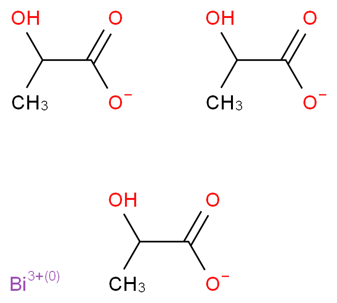 bismuth(3+) ion tris(2-hydroxypropanoate)_分子结构_CAS_6591-53-3