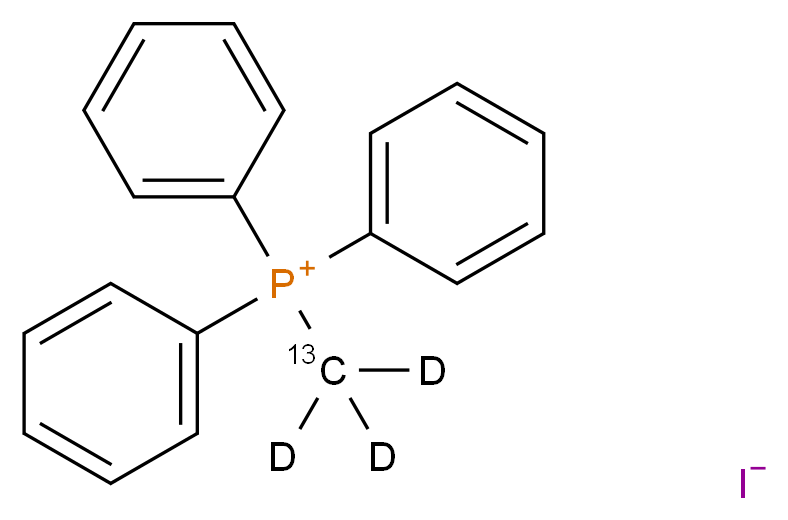 (<sup>1</sup><sup>3</sup>C,<sup>2</sup>H<sub>3</sub>)methyltriphenylphosphanium iodide_分子结构_CAS_282107-30-6