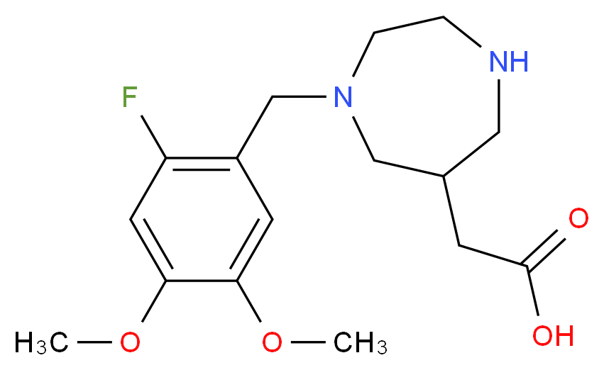 [1-(2-fluoro-4,5-dimethoxybenzyl)-1,4-diazepan-6-yl]acetic acid_分子结构_CAS_)
