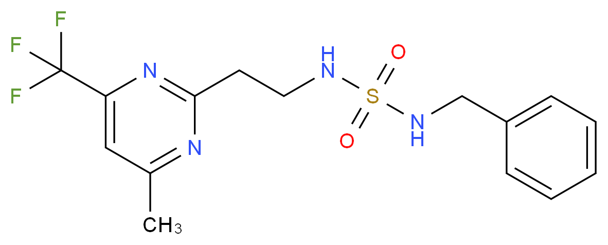 N-benzyl-N'-{2-[4-methyl-6-(trifluoromethyl)pyrimidin-2-yl]ethyl}sulfamide_分子结构_CAS_)