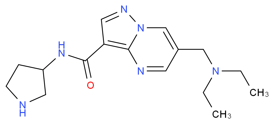 6-[(diethylamino)methyl]-N-pyrrolidin-3-ylpyrazolo[1,5-a]pyrimidine-3-carboxamide_分子结构_CAS_)