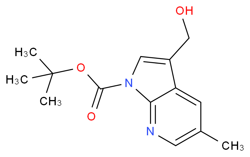 tert-Butyl 3-(hydroxymethyl)-5-methyl-1H-pyrrolo[2,3-b]pyridine-1-carboxylate_分子结构_CAS_1198103-73-9)