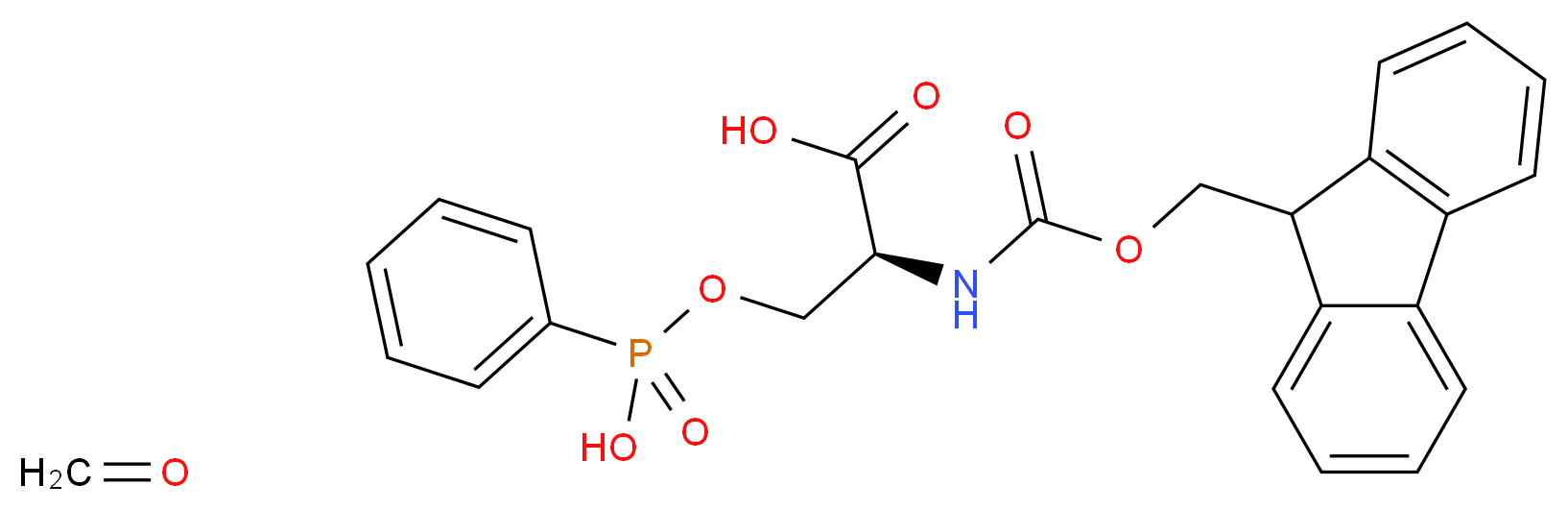 O-苯甲基磷酸酯-N-Fmoc-L-丝氨酸_分子结构_CAS_158171-14-3)