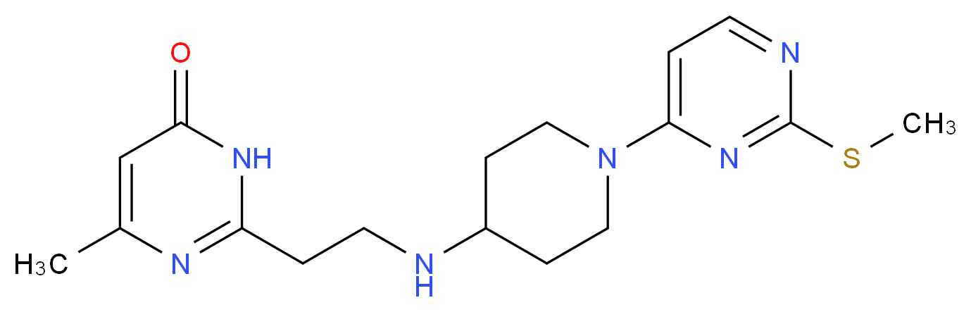 6-methyl-2-[2-({1-[2-(methylthio)pyrimidin-4-yl]piperidin-4-yl}amino)ethyl]pyrimidin-4(3H)-one_分子结构_CAS_)
