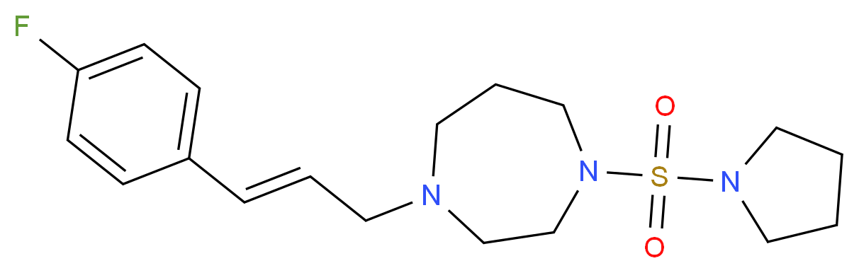 1-[(2E)-3-(4-fluorophenyl)prop-2-en-1-yl]-4-(pyrrolidin-1-ylsulfonyl)-1,4-diazepane_分子结构_CAS_)