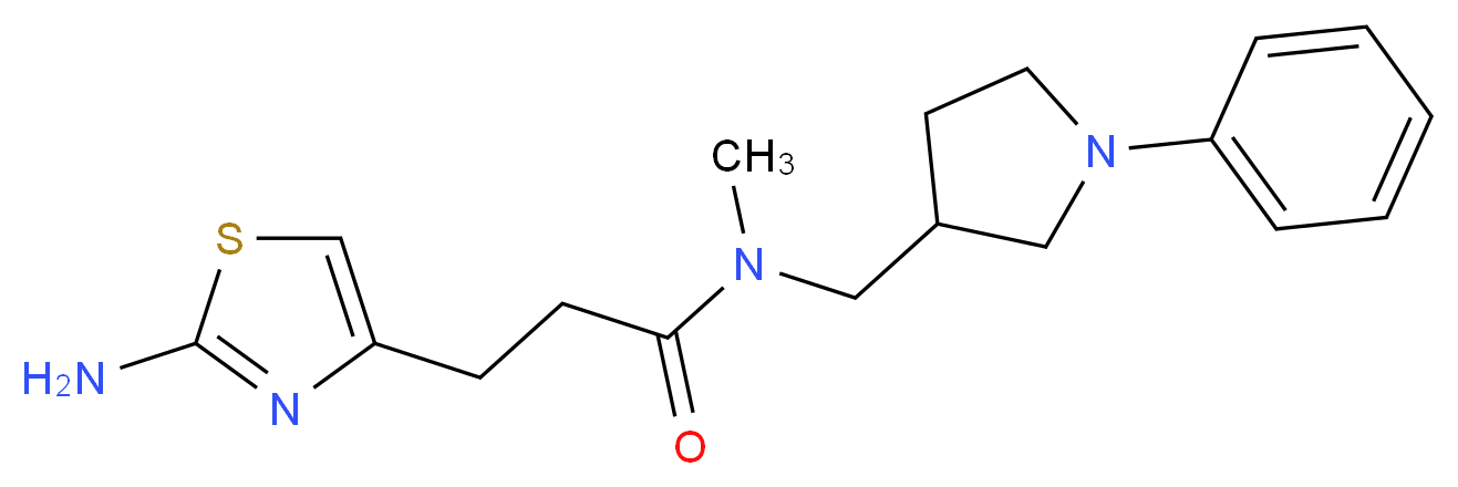 3-(2-amino-1,3-thiazol-4-yl)-N-methyl-N-[(1-phenyl-3-pyrrolidinyl)methyl]propanamide_分子结构_CAS_)