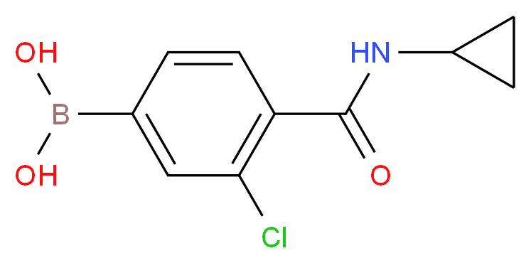 3-氯-4-(环丙基氨甲酰基)苯硼酸_分子结构_CAS_850589-44-5)