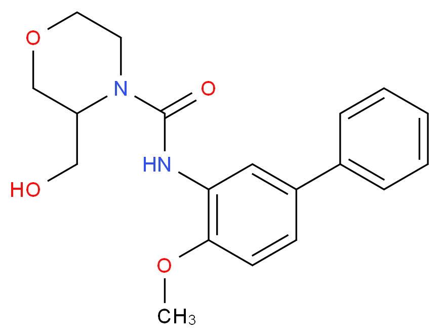 3-(hydroxymethyl)-N-(4-methoxybiphenyl-3-yl)morpholine-4-carboxamide_分子结构_CAS_)