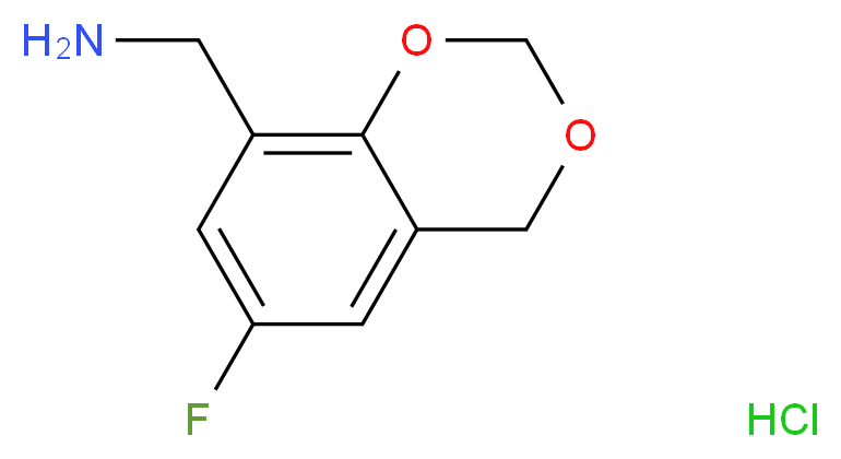 (6-fluoro-2,4-dihydro-1,3-benzodioxin-8-yl)methanamine hydrochloride_分子结构_CAS_859833-12-8