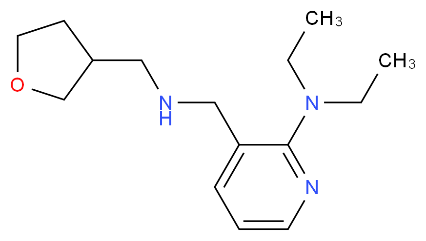 N,N-diethyl-3-{[(tetrahydro-3-furanylmethyl)amino]methyl}-2-pyridinamine_分子结构_CAS_)