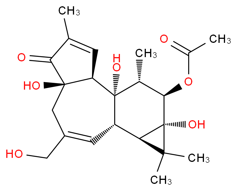 (1S,2S,6R,10S,11R,13S,14R,15R)-1,6,13-trihydroxy-8-(hydroxymethyl)-4,12,12,15-tetramethyl-5-oxotetracyclo[8.5.0.0<sup>2</sup>,<sup>6</sup>.0<sup>1</sup><sup>1</sup>,<sup>1</sup><sup>3</sup>]pentadeca-3,8-dien-14-yl acetate_分子结构_CAS_70470-59-6