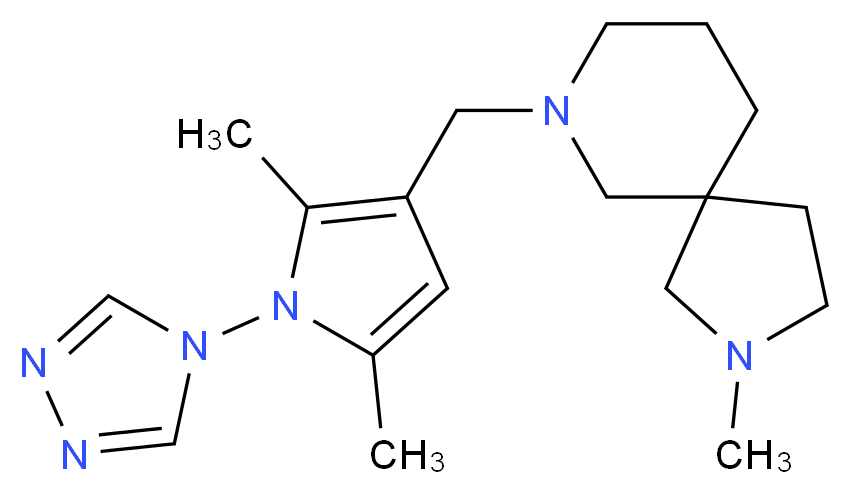 7-{[2,5-dimethyl-1-(4H-1,2,4-triazol-4-yl)-1H-pyrrol-3-yl]methyl}-2-methyl-2,7-diazaspiro[4.5]decane_分子结构_CAS_)