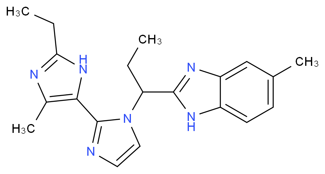 2'-ethyl-5'-methyl-1-[1-(5-methyl-1H-benzimidazol-2-yl)propyl]-1H,3'H-2,4'-biimidazole_分子结构_CAS_)