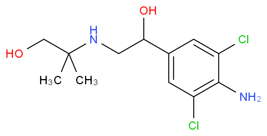 2-{[2-(4-amino-3,5-dichlorophenyl)-2-hydroxyethyl]amino}-2-methylpropan-1-ol_分子结构_CAS_38339-18-3