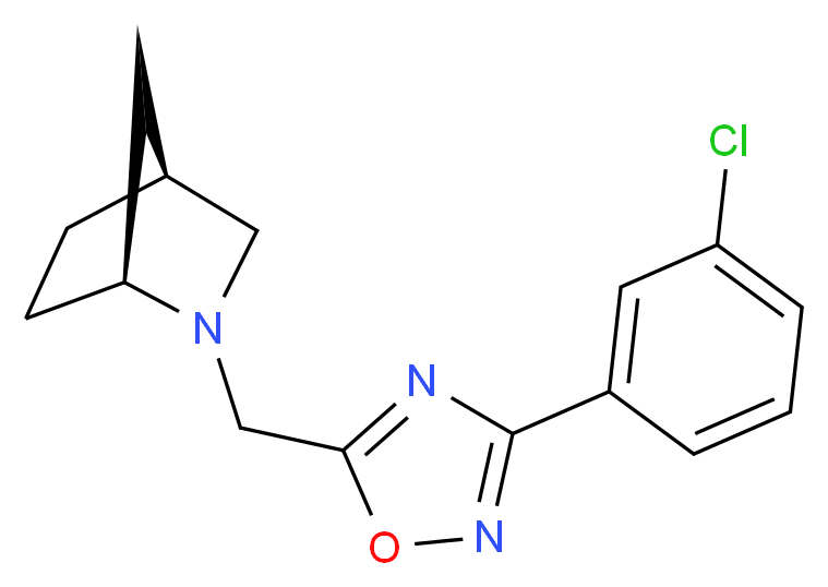 (1S*,4S*)-2-{[3-(3-chlorophenyl)-1,2,4-oxadiazol-5-yl]methyl}-2-azabicyclo[2.2.1]heptane_分子结构_CAS_)