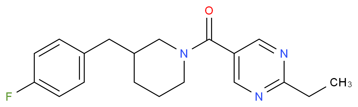 2-ethyl-5-{[3-(4-fluorobenzyl)piperidin-1-yl]carbonyl}pyrimidine_分子结构_CAS_)