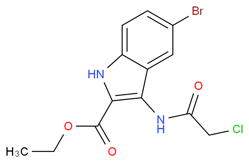 Ethyl 5-bromo-3-[(chloroacetyl)amino]-1H-indole-2-carboxylate_分子结构_CAS_)
