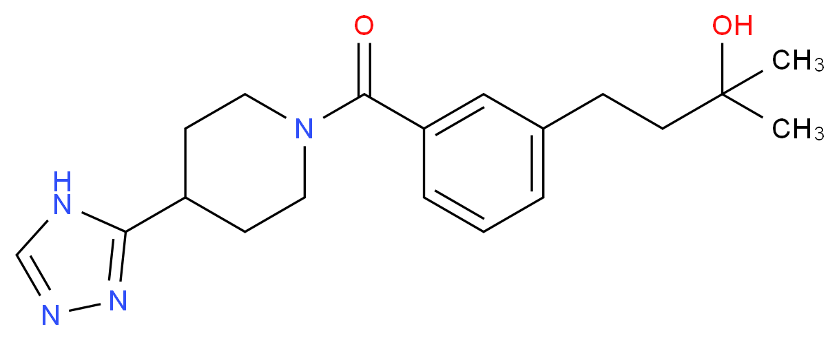 2-methyl-4-(3-{[4-(4H-1,2,4-triazol-3-yl)-1-piperidinyl]carbonyl}phenyl)-2-butanol_分子结构_CAS_)
