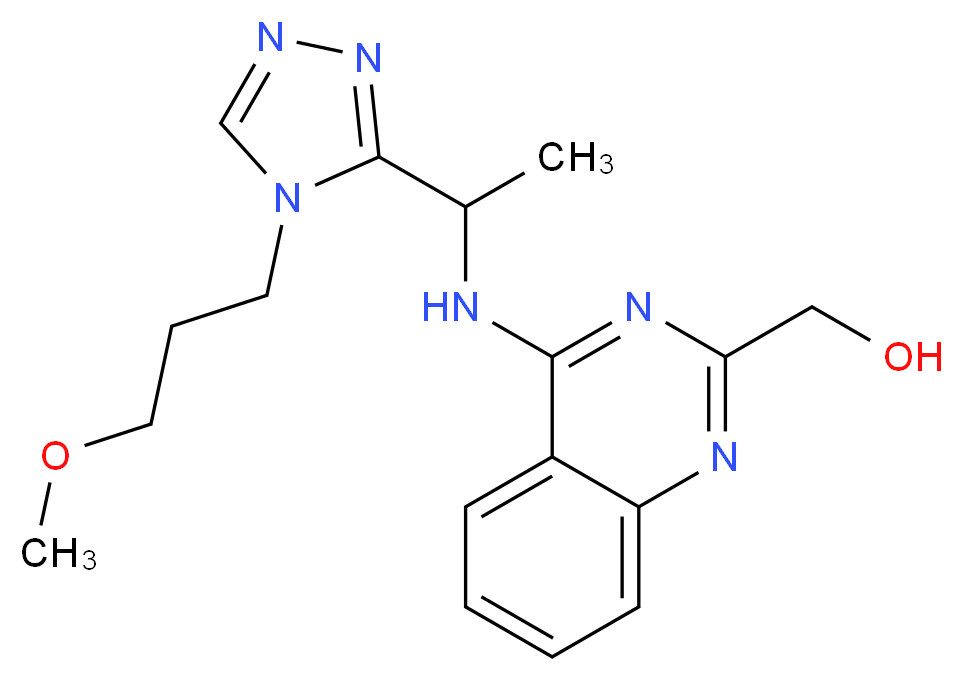 [4-({1-[4-(3-methoxypropyl)-4H-1,2,4-triazol-3-yl]ethyl}amino)quinazolin-2-yl]methanol_分子结构_CAS_)