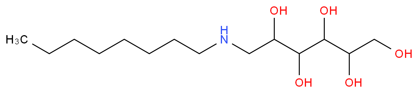 6-(octylamino)hexane-1,2,3,4,5-pentol_分子结构_CAS_23323-37-7