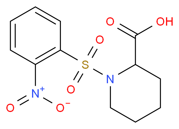 1-[(2-Nitrophenyl)sulfonyl]piperidine-2-carboxylic acid_分子结构_CAS_130178-54-0)