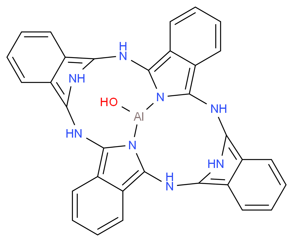 9,18,27,36,37,39,40,41-octaaza-38-aluminadecacyclo[17.17.3.1<sup>1</sup><sup>0</sup>,<sup>1</sup><sup>7</sup>.1<sup>2</sup><sup>8</sup>,<sup>3</sup><sup>5</sup>.0<sup>2</sup>,<sup>7</sup>.0<sup>8</sup>,<sup>3</sup><sup>7</sup>.0<sup>1</sup><sup>1</sup>,<sup>1</sup><sup>6</sup>.0<sup>2</sup><sup>0</sup>,<sup>2</sup><sup>5</sup>.0<sup>2</sup><sup>6</sup>,<sup>3</sup><sup>9</sup>.0<sup>2</sup><sup>9</sup>,<sup>3</sup><sup>4</sup>]hentetraconta-1,3,5,7,10,12,14,16,19,21,23,25,28,30,32,34-hexadecaen-38-ol_分子结构_CAS_15554-15-1