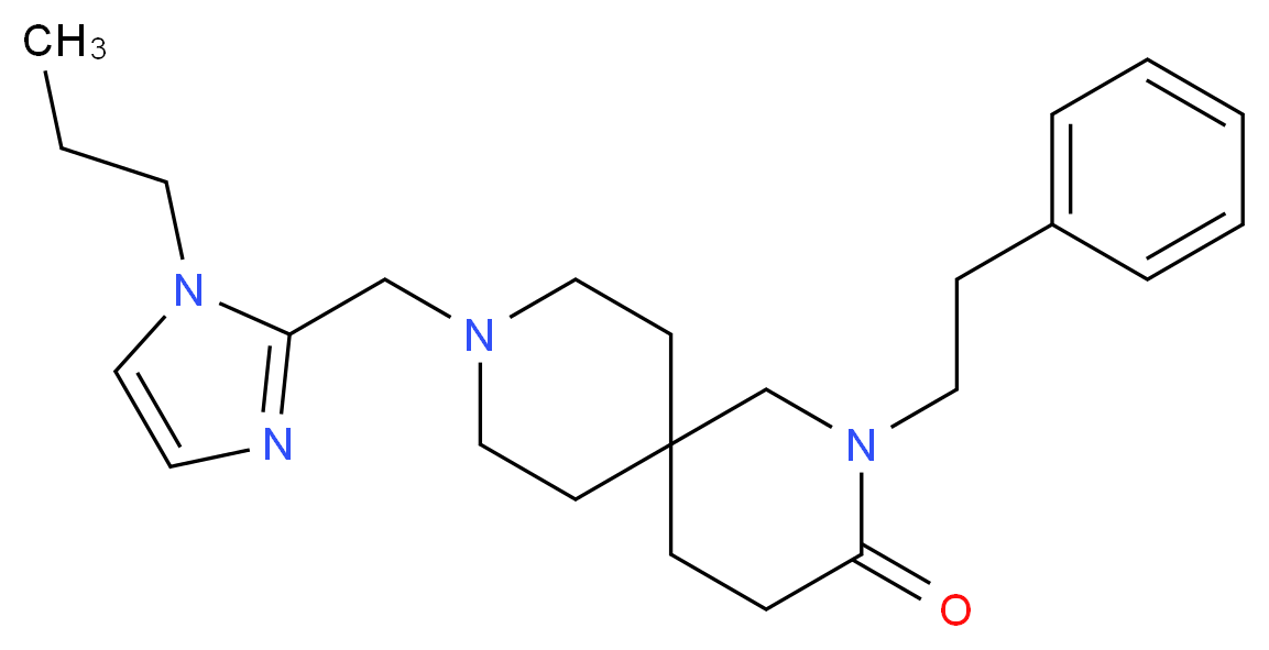 2-(2-phenylethyl)-9-[(1-propyl-1H-imidazol-2-yl)methyl]-2,9-diazaspiro[5.5]undecan-3-one_分子结构_CAS_)