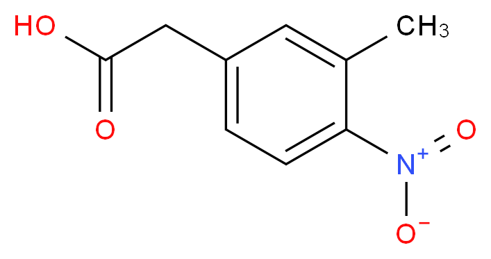 2-(3-methyl-4-nitrophenyl)acetic acid_分子结构_CAS_143665-37-6