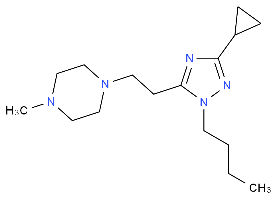 1-[2-(1-butyl-3-cyclopropyl-1H-1,2,4-triazol-5-yl)ethyl]-4-methylpiperazine_分子结构_CAS_)