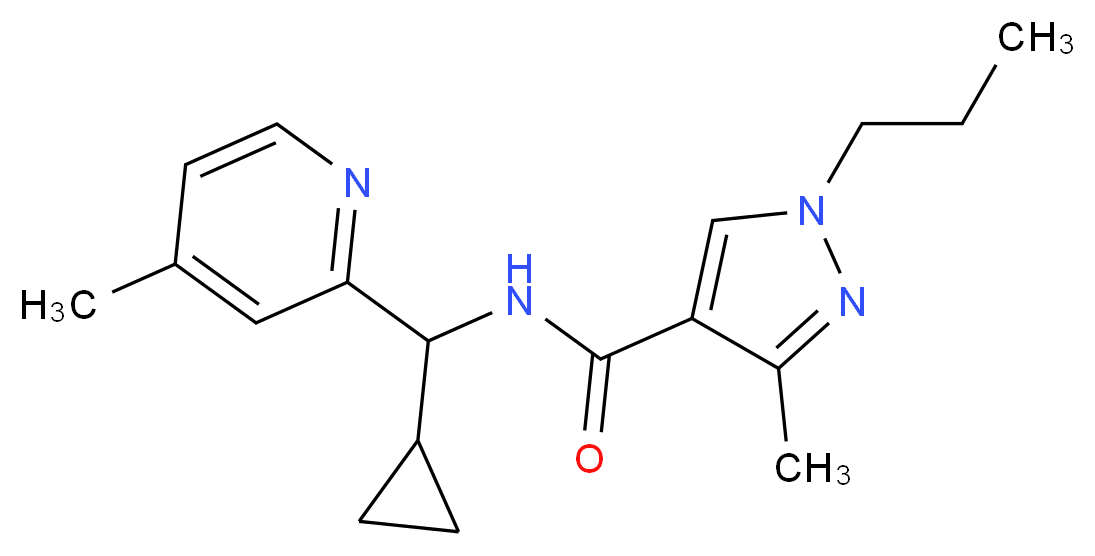 N-[cyclopropyl(4-methylpyridin-2-yl)methyl]-3-methyl-1-propyl-1H-pyrazole-4-carboxamide_分子结构_CAS_)