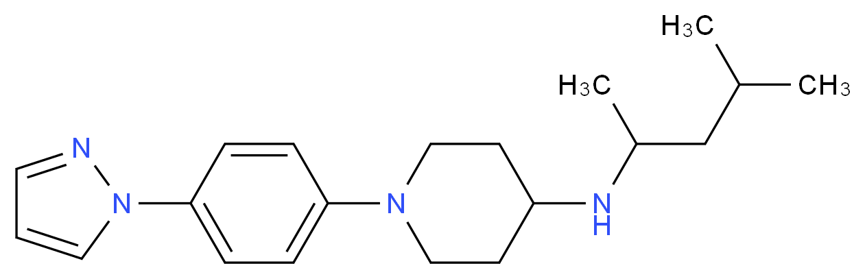 N-(1,3-dimethylbutyl)-1-[4-(1H-pyrazol-1-yl)phenyl]piperidin-4-amine_分子结构_CAS_)