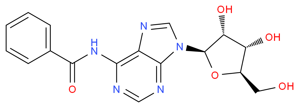 N-{9-[(2R,3R,4S,5R)-3,4-dihydroxy-5-(hydroxymethyl)oxolan-2-yl]-9H-purin-6-yl}benzamide_分子结构_CAS_4546-55-8