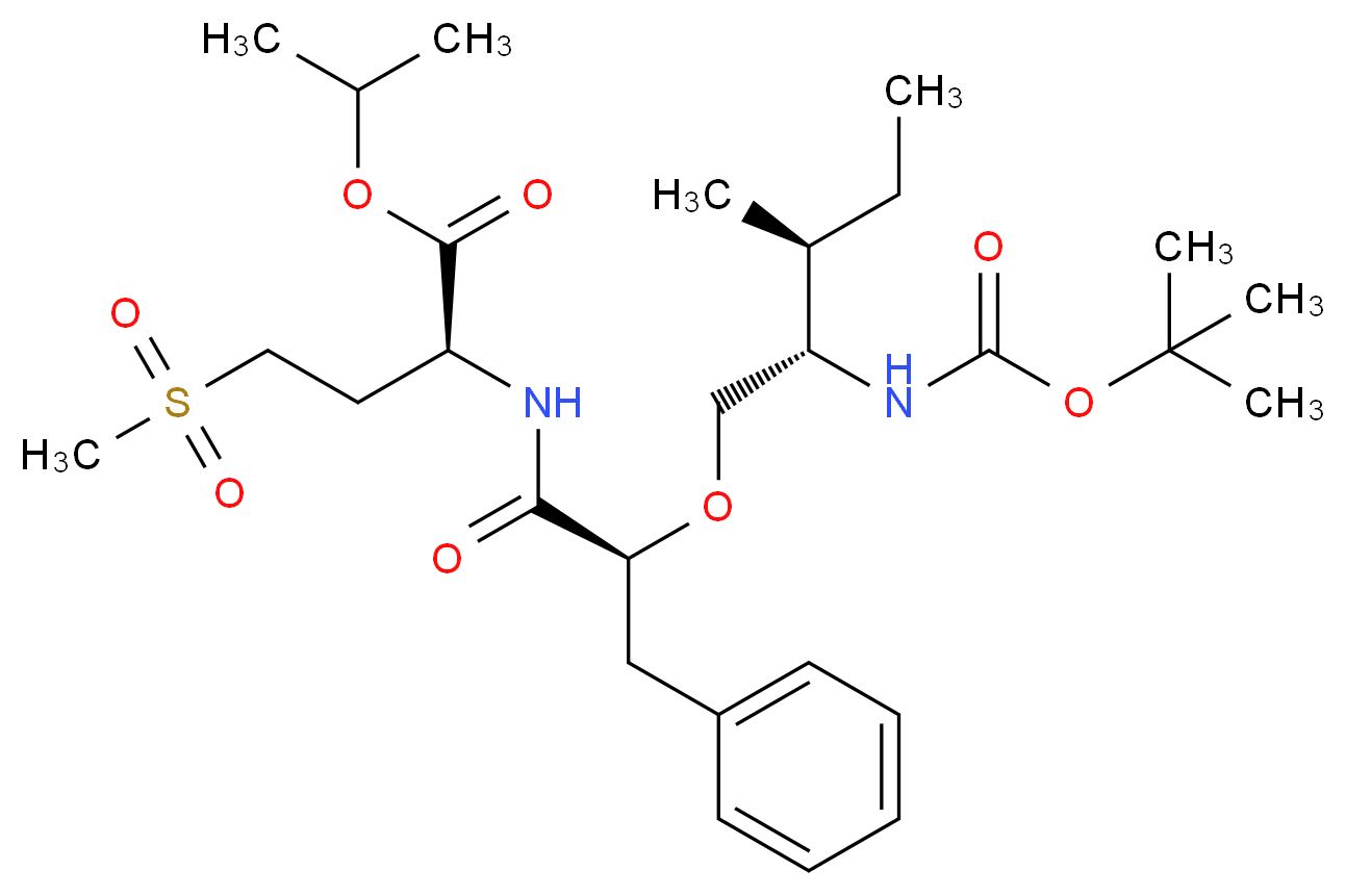 propan-2-yl (2S)-2-[(2S)-2-{[(2S,3S)-2-{[(tert-butoxy)carbonyl]amino}-3-methylpentyl]oxy}-3-phenylpropanamido]-4-methanesulfonylbutanoate_分子结构_CAS_1356016-69-7