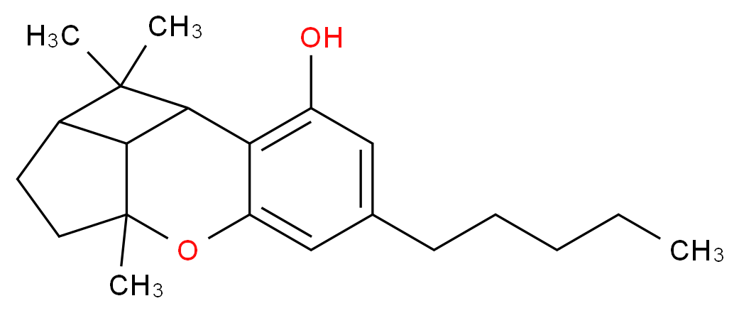 9,13,13-trimethyl-5-pentyl-8-oxatetracyclo[7.4.1.0<sup>2</sup>,<sup>7</sup>.0<sup>1</sup><sup>2</sup>,<sup>1</sup><sup>4</sup>]tetradeca-2,4,6-trien-3-ol_分子结构_CAS_21366-63-2