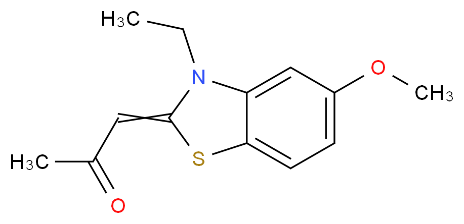 1-(3-ethyl-5-methoxy-2,3-dihydro-1,3-benzothiazol-2-ylidene)propan-2-one_分子结构_CAS_300801-52-9