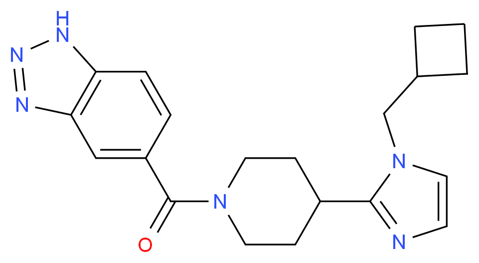 5-({4-[1-(cyclobutylmethyl)-1H-imidazol-2-yl]piperidin-1-yl}carbonyl)-1H-1,2,3-benzotriazole_分子结构_CAS_)