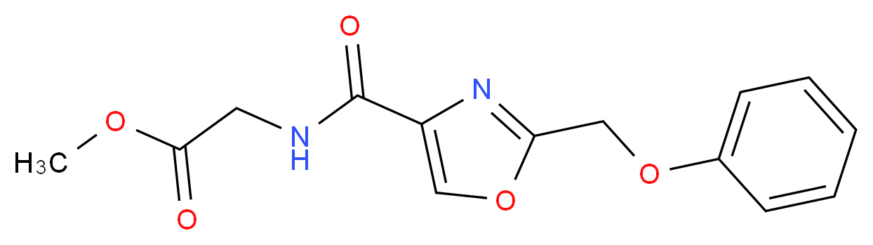 methyl N-{[2-(phenoxymethyl)-1,3-oxazol-4-yl]carbonyl}glycinate_分子结构_CAS_)