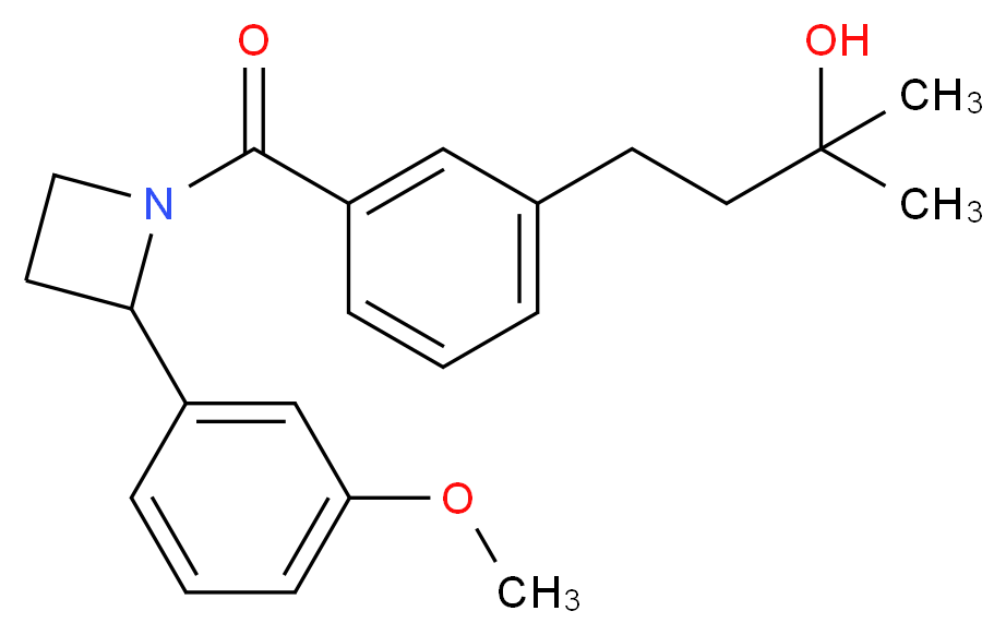 4-(3-{[2-(3-methoxyphenyl)-1-azetidinyl]carbonyl}phenyl)-2-methyl-2-butanol_分子结构_CAS_)