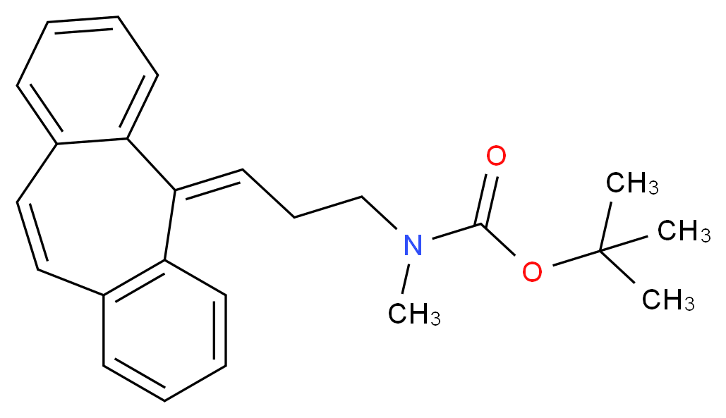 tert-butyl N-methyl-N-{3-[(2Z)-tricyclo[9.4.0.0<sup>3</sup>,<sup>8</sup>]pentadeca-1(11),3(8),4,6,9,12,14-heptaen-2-ylidene]propyl}carbamate_分子结构_CAS_1346604-04-3