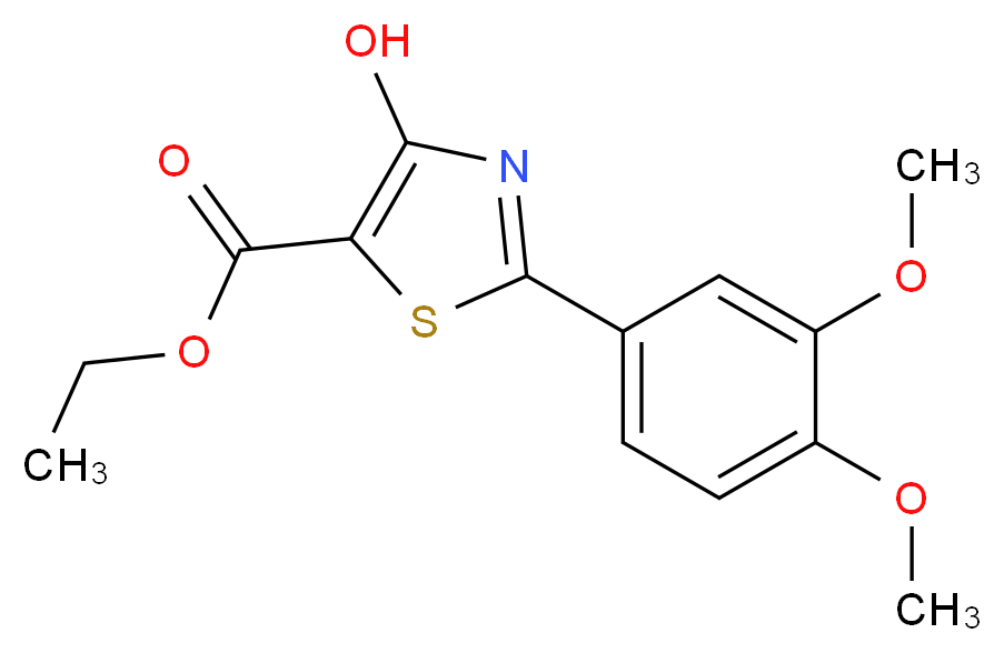 Ethyl 2-(3,4-dimethoxyphenyl)-4-hydroxy-1,3-thiazole-5-carboxylate_分子结构_CAS_)