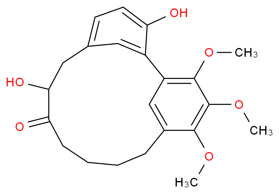 3,8-dihydroxy-15,16,17-trimethoxytricyclo[12.3.1.1<sup>2</sup>,<sup>6</sup>]nonadeca-1(17),2(19),3,5,14(18),15-hexaen-9-one_分子结构_CAS_56222-03-8