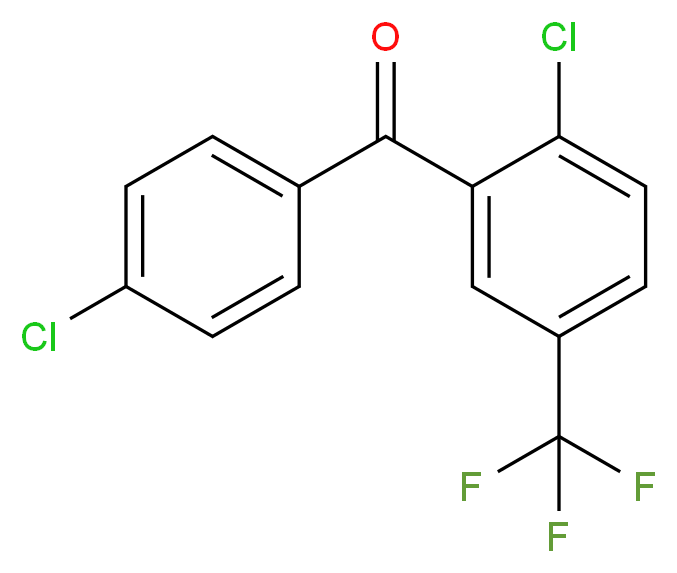 [2-chloro-5-(trifluoromethyl)phenyl](4-chlorophenyl)methanone_分子结构_CAS_95998-69-9