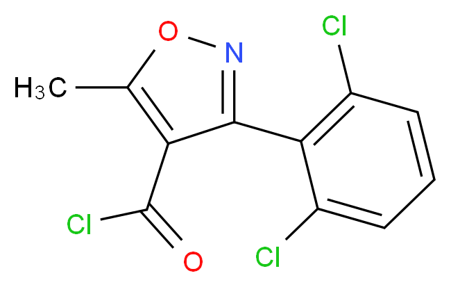 3-(2,6-Dichlorophenyl)-5-methylisoxazole-4-carbonyl chloride_分子结构_CAS_4462-55-9)