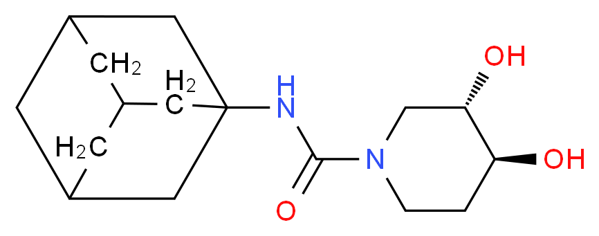 (3S*,4S*)-N-1-adamantyl-3,4-dihydroxypiperidine-1-carboxamide_分子结构_CAS_)